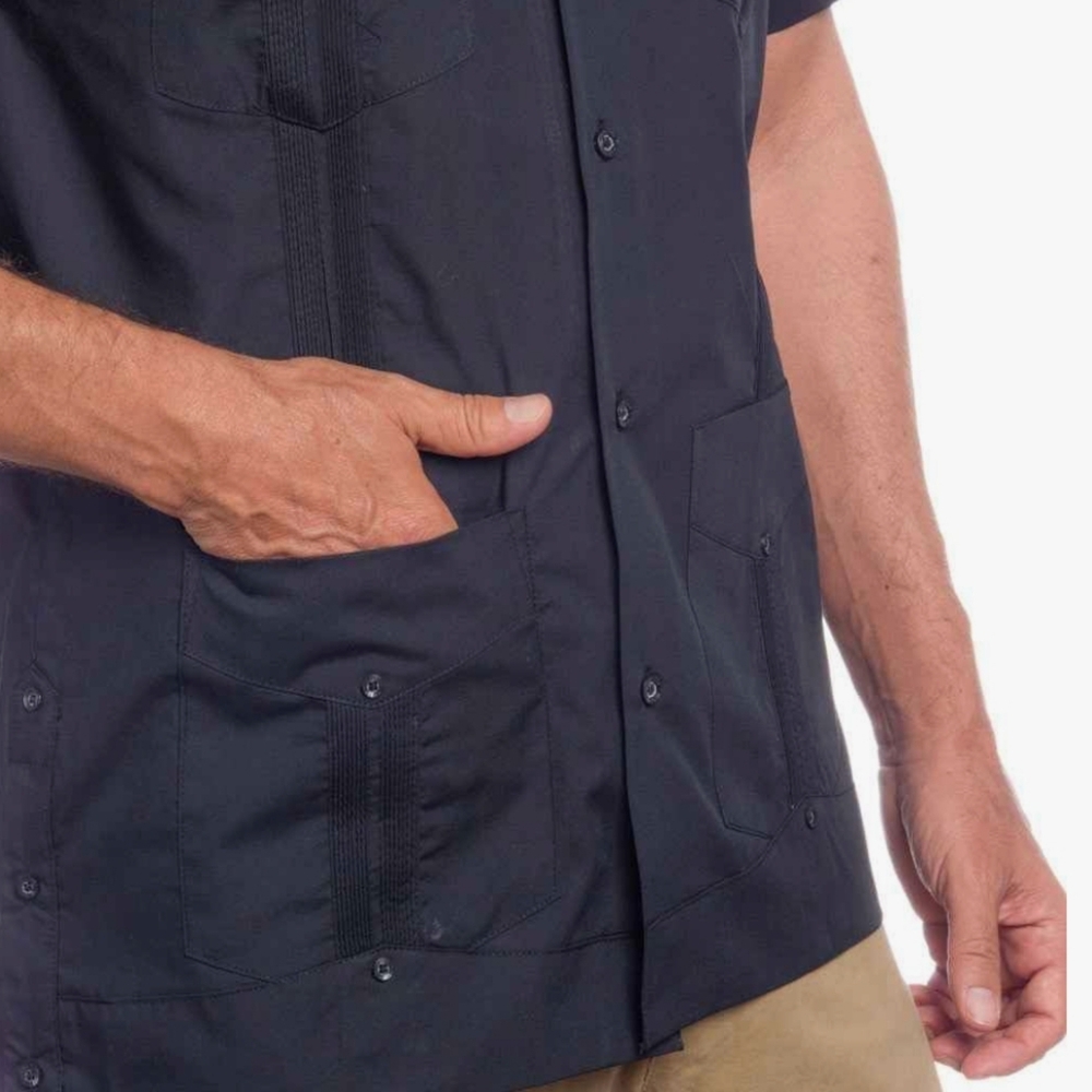 Guayabera Autentica Mens Linen Button Up Top Small View 2